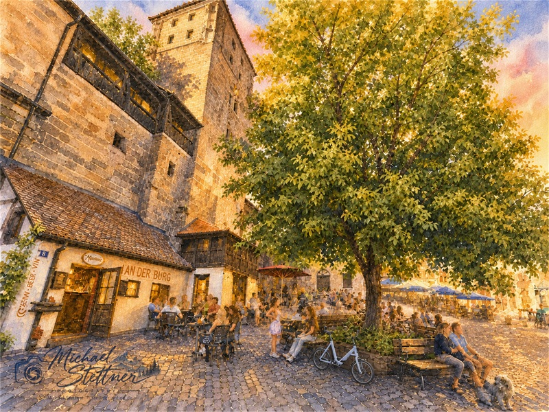 Erneut der Tiergärtnertorplatz, mit dem Cafe Wanderer im Hintergrund.